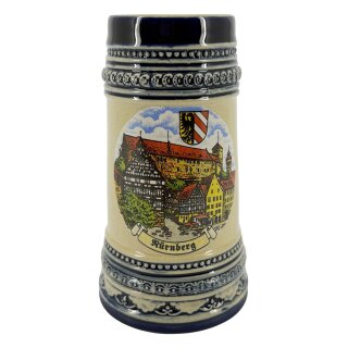 Gutsherrenkrug Nürnberg blau 11,5cm Wappen