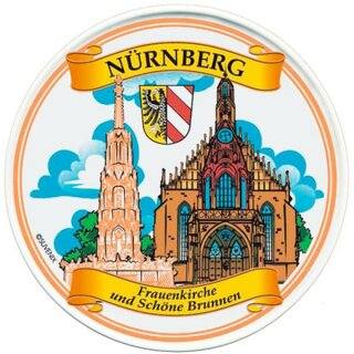 Nürnberg Hauptmarkt - Made in EU - Frauenkirche Schöner Brunnen Magnet Teller