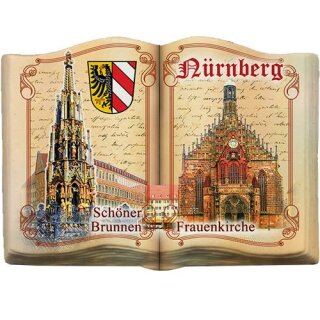 Nürnberg Buch Schöner Brunnen Frauenkirche Kirche Handarbeit Made in EU Magnet