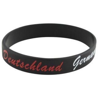 Armband Silikonarmband Silikon Band - Schwarz - Aufdruck - Deutschland Germany