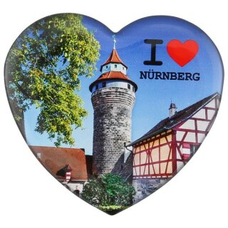 Foto Magnet Herz Form I Love Nürnberg Deutschland Germany Kaiserburg Burg Herz