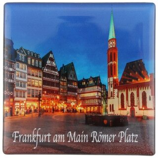 Großes Epoxy Foto Magnet Deluxe Frankfurt am Main Fotomagnet Römer Römerplatz