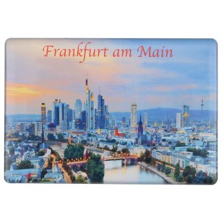 Epoxy Foto Magnet Deluxe Frankfurt am Main Fluss Abends Rote Schrift Germany