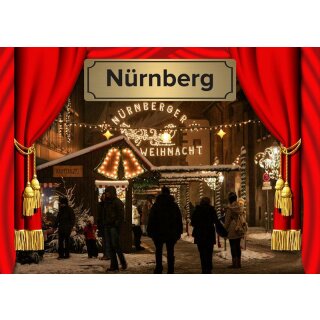 Nürnberg Fotomagnet Foto Magnet Postkarten Design Christkindlesmarkt bei Nacht