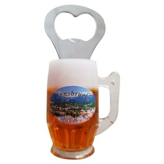 Flaschenöffner Bierkrug Massbier Bier Innsbruck Österreich Magnet Berge Tirol