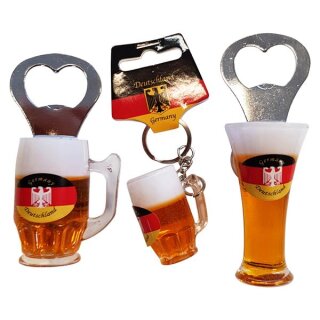 3 er Set Bierkrug Bieröffner Öffner Flaschenöffner Weizen Schlüsselanhänger Krug - Germany Deutschland Adler Weiß