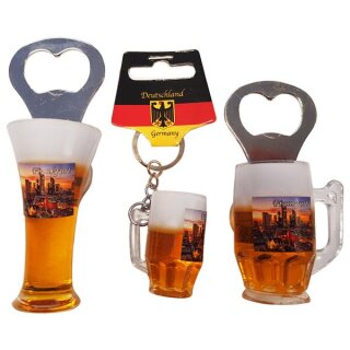 3 er Set Bierkrug Bieröffner Öffner Flaschenöffner Weizen Schlüsselanhänger Krug -  Frankfurt F3