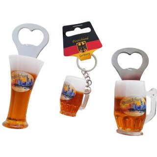 3 er Set Bierkrug Bieröffner Öffner Flaschenöffner Weizen Schlüsselanhänger Krug -  Frankfurt F5
