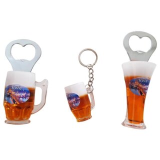 3 er Set Bierkrug Bieröffner Öffner Flaschenöffner Weizen Schlüsselanhänger Krug -  Köln Cologne K3