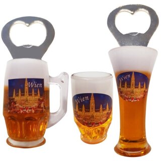 3 er Set Bierkrug Bieröffner Öffner Flaschenöffner Weizen Schlüsselanhänger Krug -  Wien Vienna W4