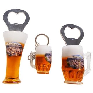 3 er Set Bierkrug Bieröffner Öffner Flaschenöffner Weizen Schlüsselanhänger Krug -  Salzburg SA1
