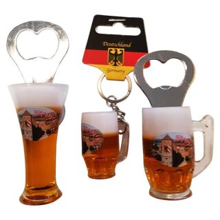 3 er Set Bierkrug Bieröffner Öffner Flaschenöffner Weizen Schlüsselanhänger Krug -  Nürnberg N1