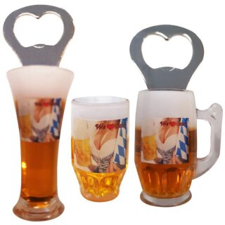 3 er Set Bierkrug Bieröffner Öffner Flaschenöffner Weizen Schlüsselanhänger Krug -  We Love Beer B3