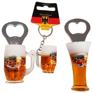 3 er Set Bierkrug Bieröffner Öffner Flaschenöffner Weizen Schlüsselanhänger Krug - Prost Bayern Brotzeit