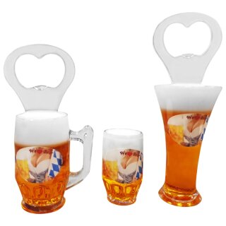 3 er Set Bierkrug Bieröffner Öffner Flaschenöffner Weizen Schlüsselanhänger Krug -  We Love Beer