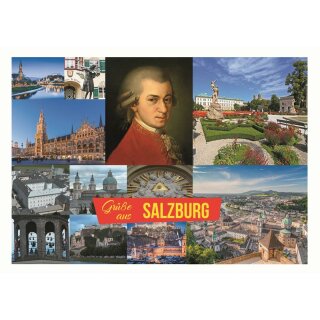 Fotomagnet Foto Magnet Grüße aus Salzburg Mozart-City Austria Österreich Souvenir