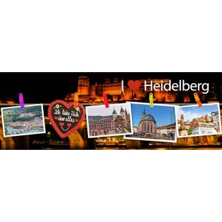 Langes I love Heidelberg Postkarten Fotomagnet Foto Magnet