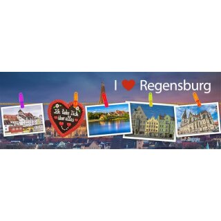 Langes I love Regensburg Postkarten Fotomagnet Foto Magnet Top-22