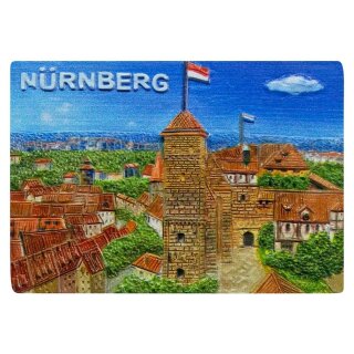 Nürnberg Polyresin Magnet Blick auf die Burg