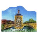 Magnet Bamberg Altes Rathaus auf der Regnitz mit Brücke