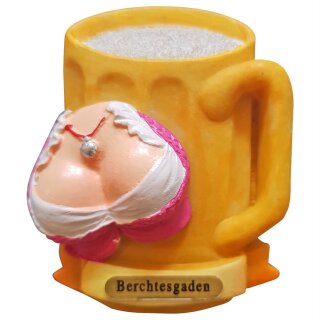 Kühlschrank Magnet Bierkrug Maß Bier Dirndl Busen Deutschland - Berchtesgaden A1