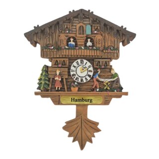 Kühlschrankmagnet Alpen Kuckucksuhr Magnet  Urlaubserinnerung Mitbringsel Deko - Hamburg