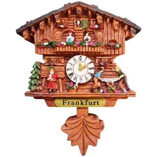 Kühlschrankmagnet Alpen Kuckucksuhr Magnet  Urlaubserinnerung Mitbringsel Deko - Frankfurt