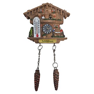 Kühlschrankmagnet Alpen Kuckucksuhr Magnet  Wetterhaus Thermometer Deko - Schönbrunn