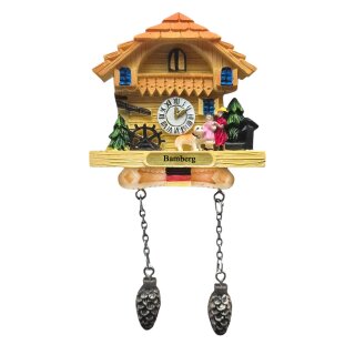 Kühlschrankmagnet Alpen Kuckucksuhr Magnet  Urlaubserinnerung Mitbringsel Deko - Bamberg