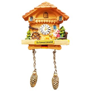 Kuckucksuhr Magnet Polyresin Kühlschrank Beige Haus Familie - Schwarzwald