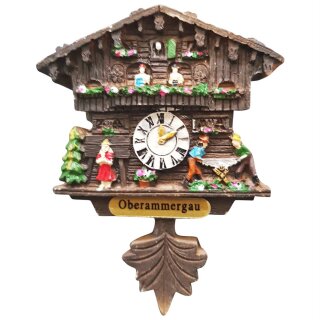 Kuckucksuhr Magnet Polyresin Kühlschrank Handmade Deutschland - Oberammergau