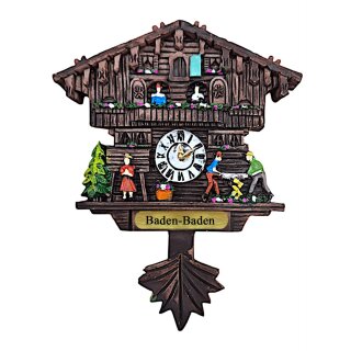 Kühlschrankmagnet Alpen Kuckucksuhr Magnet  Urlaubserinnerung Mitbringsel Deko - Baden-Baden