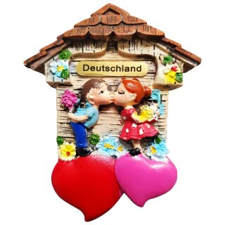 Kuckucksuhr Magnet Polyresin Kühlschrank Kuss 3D Paar Deutschland