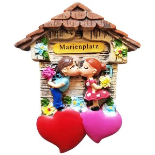 Kuckucksuhr Magnet Polyresin Kühlschrank Kuss 3D Paar Deutschland - Marienplatz
