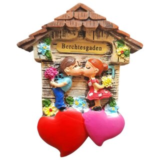 Kuckucksuhr Magnet Polyresin Kühlschrank Kuss 3D Paar Deutschland Berchtesgaden