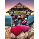 Kühlschrankmagnet Alpen Kuckucksuhr Magnet LiebespaarMitbringsel Deko - Schwarzwald
