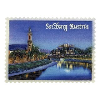 Salzburg Magnet  Festung Hohensalzburg und Salzach Panorama