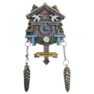 Kühlschrankmagnet Alpen Kuckucksuhr Magnet  Reisemagnet Mitbringsel Deko - Marienplatz