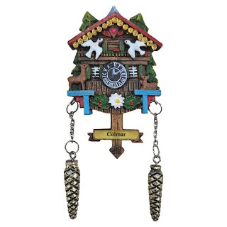 Kühlschrankmagnet Alpen Kuckucksuhr Magnet  Urlaubserinnerung Mitbringsel Deko - Colmar
