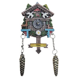 Kühlschrankmagnet Alpen Kuckucksuhr Magnet  Reisemagnet Mitbringsel Deko - Graz