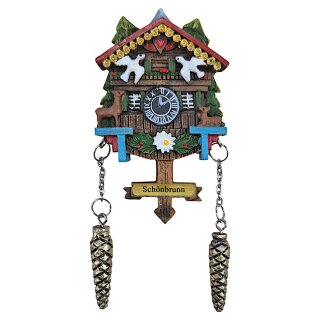 Kühlschrankmagnet Alpen Kuckucksuhr Magnet  Urlaubserinnerung Mitbringsel Deko - Schönbrunn