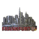 Premium Silber Massiv Metall Magnet Frankfurt am Main Skyline