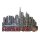 Premium Silber Massiv Metall Magnet Frankfurt am Main Skyline