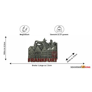 Premium Massiv Metall Magnet Frankfurt am Main Römer gold