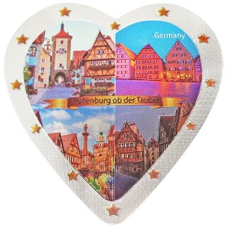 Folien Glitzer Magnet Herz Sterne - Rothenburg ob der Tauber B WARE