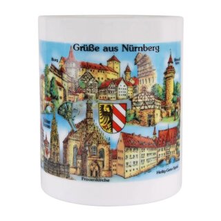 Tasse Becher Keramik Grüße aus Nürnberg Souvenir Sehenswürdigkeiten N2