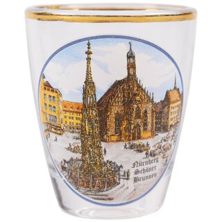 Schnaps Glas Goldrand Nürnberg N1