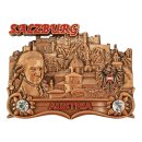 Premium Metall Magnet Massiv - Salzburg Mozarzt Bronze