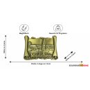 Premium Metall Magnet Massiv - Buch Gold