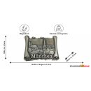 Premium Metall Magnet Massiv - Buch Silber